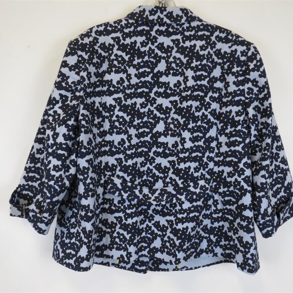 Elisabeth Petite NWT Sky Blue/Navy Floral AMERICAN GETAWAY Jacket, Size 20P - Picture 4 of 7